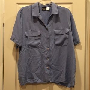 Vintage Notations 100% silk short-sleeved blouse